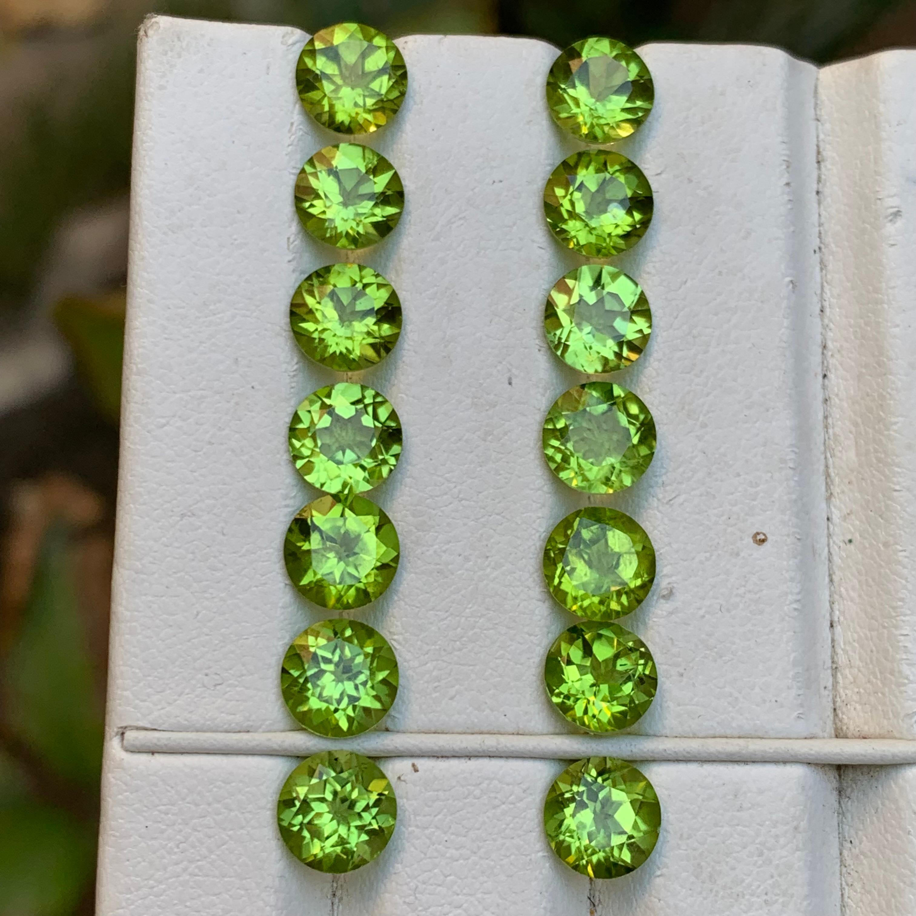 Paires de pierres précieuses en vrac Greene & Greene Greene Naturelles 20.74 Ct Round Brilliante Cut Loose Gemstone Pairs Neuf - En vente à Peshawar, PK