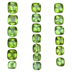 Natural Vivid Green Peridot 22.73 Ct Cushion Cut Loose Gemstones Lot for Jewelry