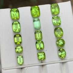 Natural Vivid Green Peridot 23.53 Ct Cushion Cut Loose Gemstones Lot for Jewelry