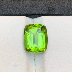 Natural Vivid Green Peridot 5.02 Ct Cushion Cut Loose Gemstone for Ring Jewelry