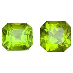 Natural Vivid Green Peridot 5.05 Ct Emerald Cut Loose Gemstones Set for Jewelry