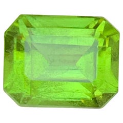 Peridoto verde vivo naturale con taglio smeraldo da 6,55 carati, gemma sfusa per anello