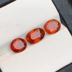 Natural Vivid Orange Hessonite Garnet 5.34 Carat Oval Cut Loose Gemstones Parcel