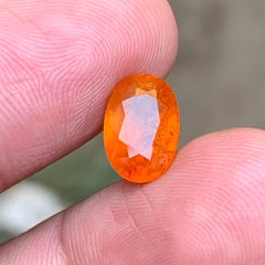 Natural Vivid Orange Spessartite Garnet 5.03 Carat Oval Cut Loose Gemstone