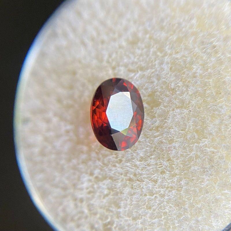 Natural Vivid Pink Red Orange Zircon 1.32ct Oval Cut Loose Rare Gem In New Condition In Birmingham, GB