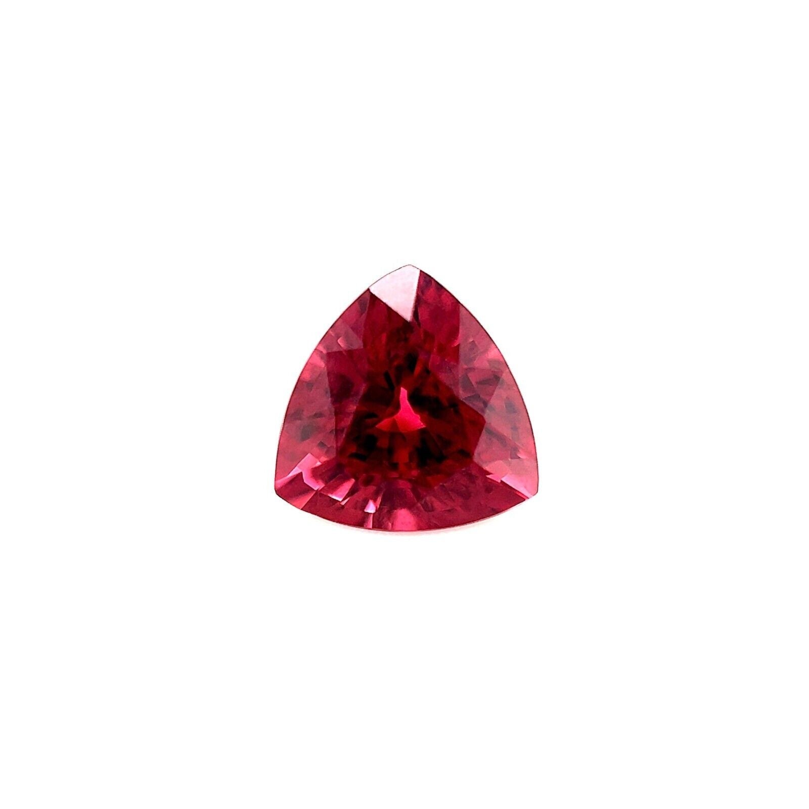 grenat rhodolite rose vif naturel de 1,25 carat, pierre précieuse taille trillion 6,4 x 6,4 mm