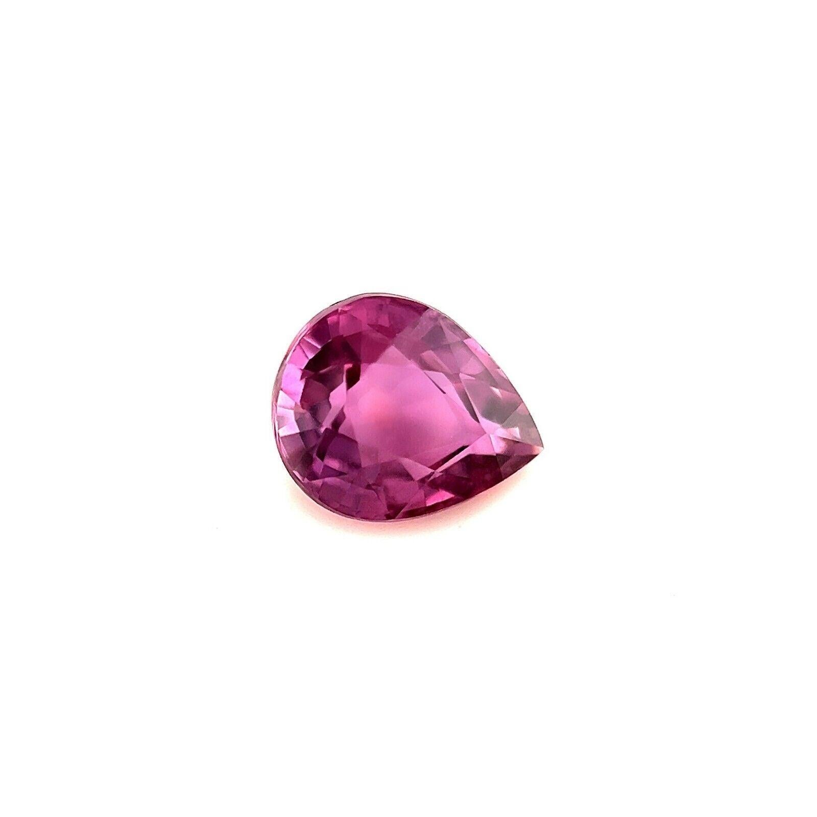 NATURAL Vivid Purple Sapphire 1.19ct GRA Certified UNTREATED Pear Gem 6.8x5.5mm

Natural GRA Certified Untreated Purple Sapphire Gemstone.
1.19 Carat sapphire with a beautiful vivid purple colour.
Fully certified by GRA confirming stone as natural