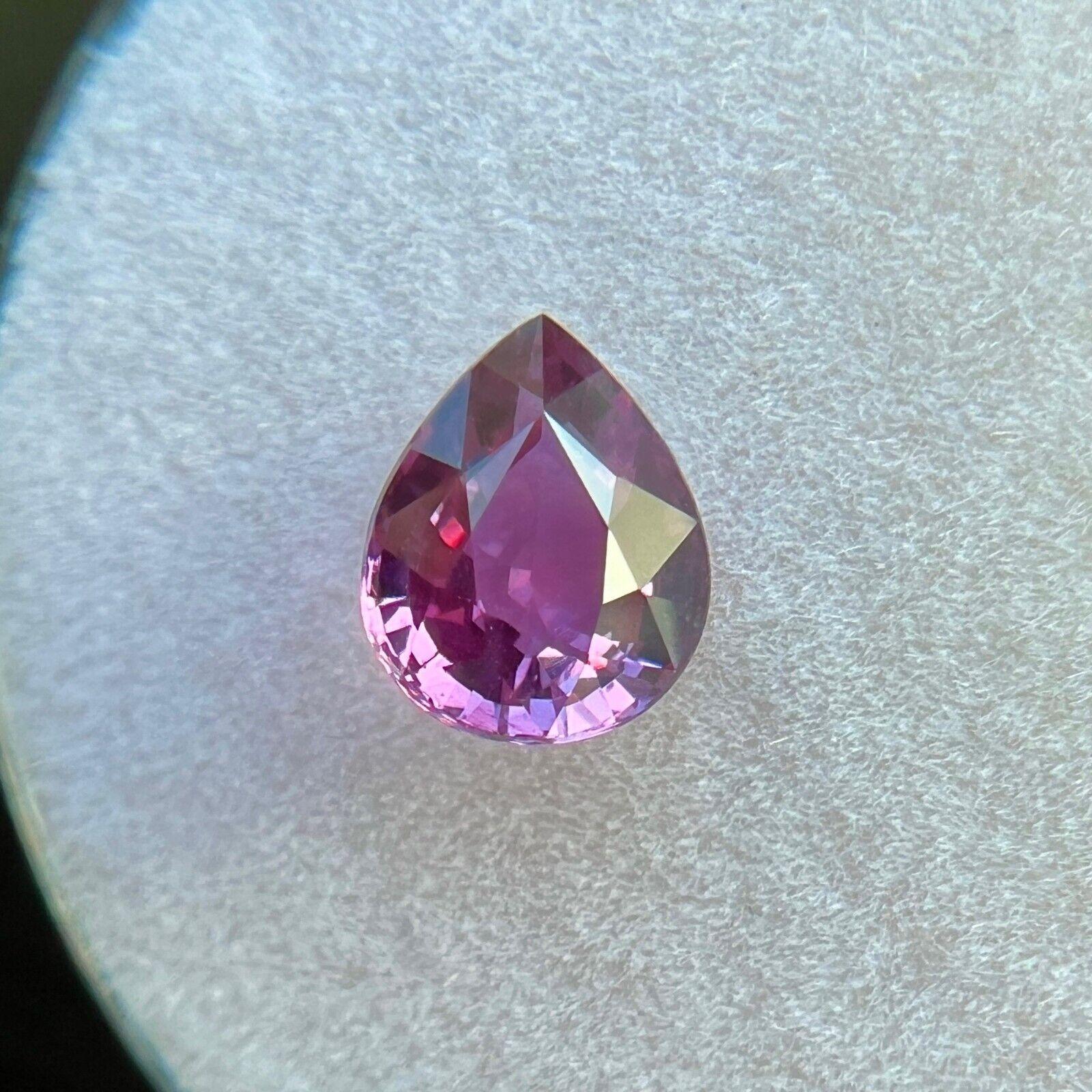 Natural Vivid Purple Sapphire 1.19ct GRA Certified Untreated Pear Gem 6.8x5.5mm For Sale 2