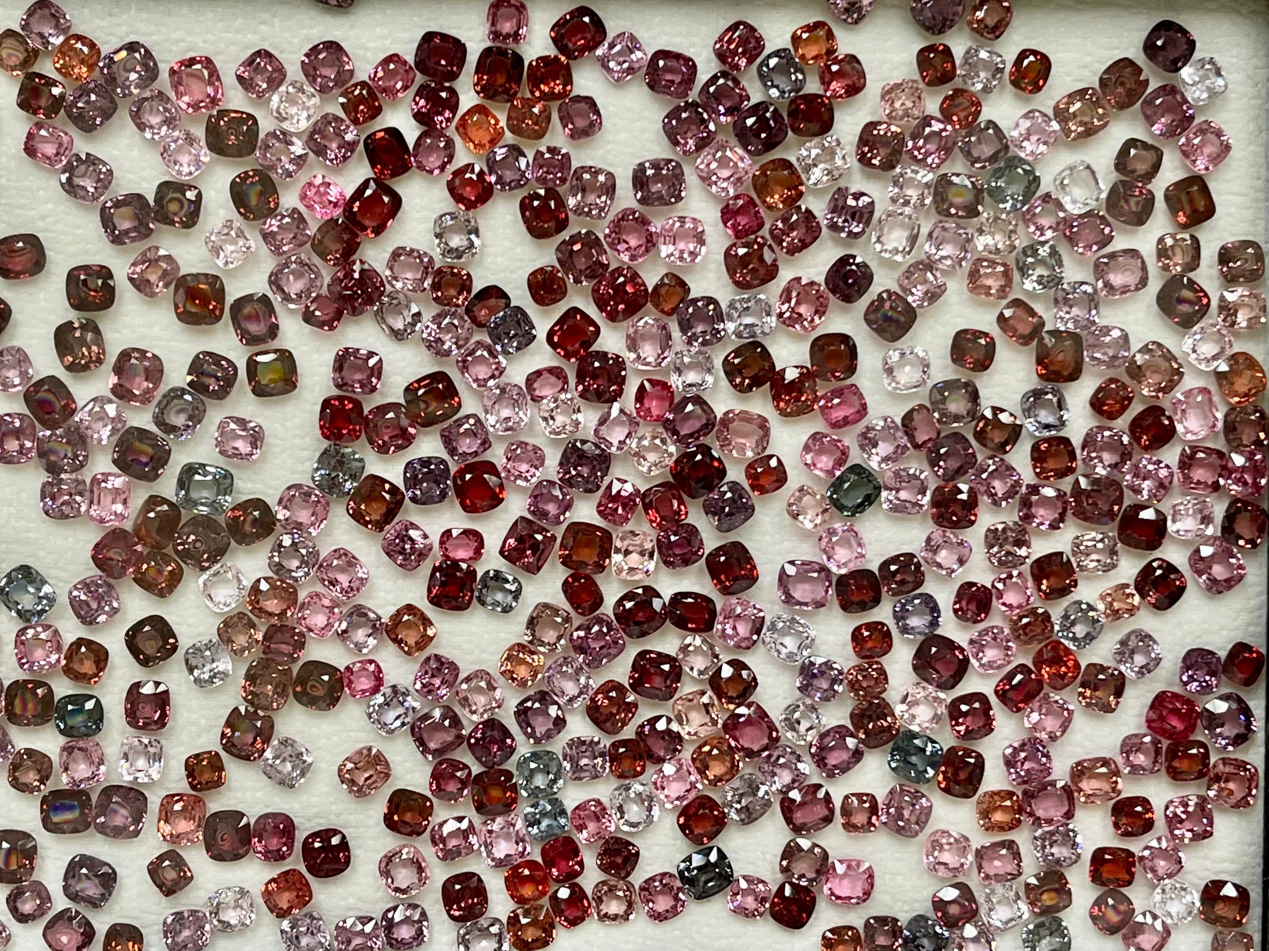 Natural Vivid Red Spinel 6.5mm x 5.5mm & Diamond 3 Stone Cocktail Ring, Glows For Sale 9