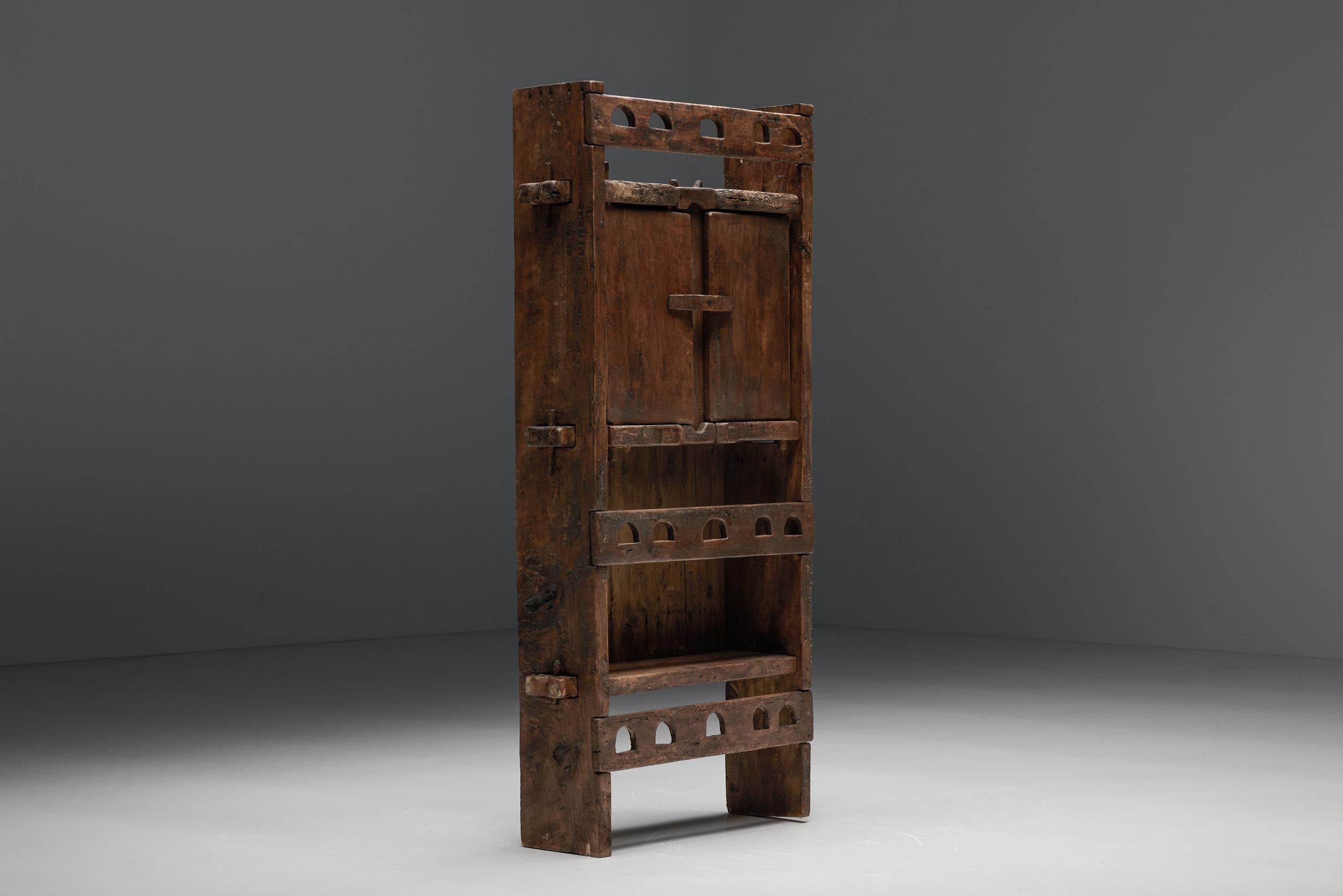 Natural; Rustic; Robust; Wabi-Sabi; cabinet; Cupboard; 1940s; Woodworking; French Craftsmanship;

This French natural wooden cabinet, dating from the 1940s, has two doors at the top and a shelve at the bottom. It's a rustic cupboard that provides