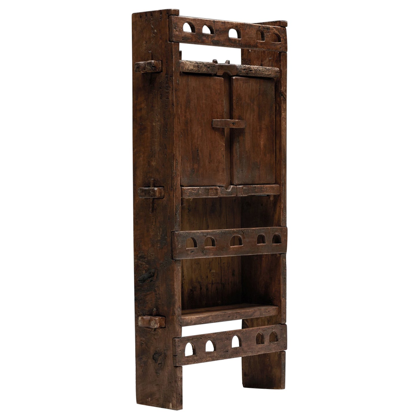 Natural Wabi-Sabi Wooden Cabinet, 1940s