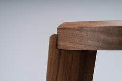 Natural Walnut Counter Stool with Solid Brass or Dark Bronze Base, Mandy Graham