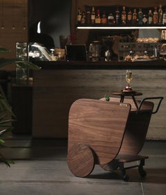 Natural Walnut HOB Cart by Studio Caramel