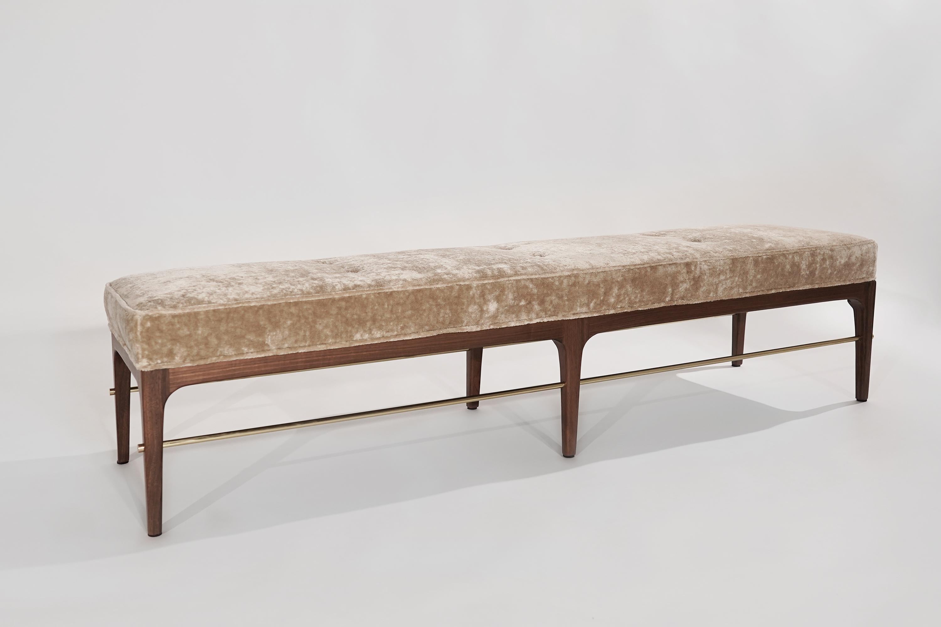 Linear Bench in Natural Wanut Series 72 by Stamford Modern In New Condition For Sale In Westport, CT