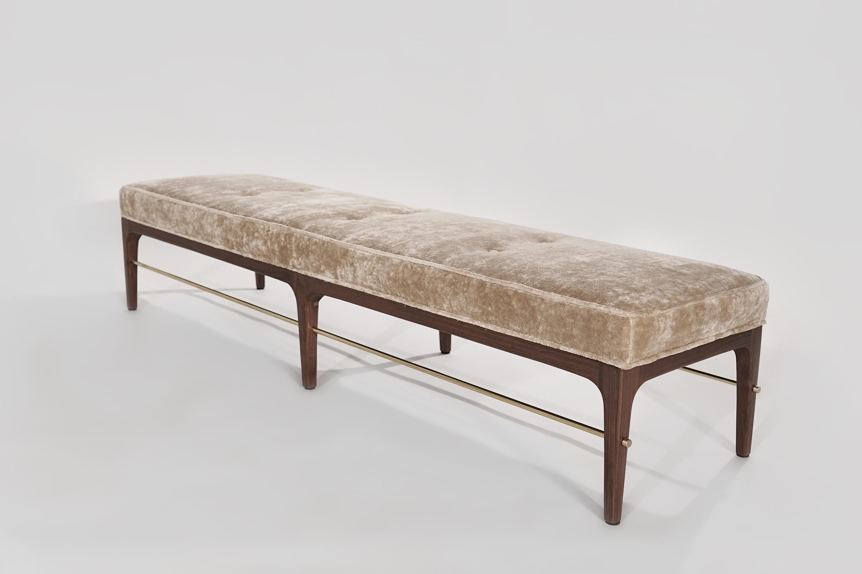 Linear Bench in Natural Wanut Series 72 by Stamford Modern For Sale 3