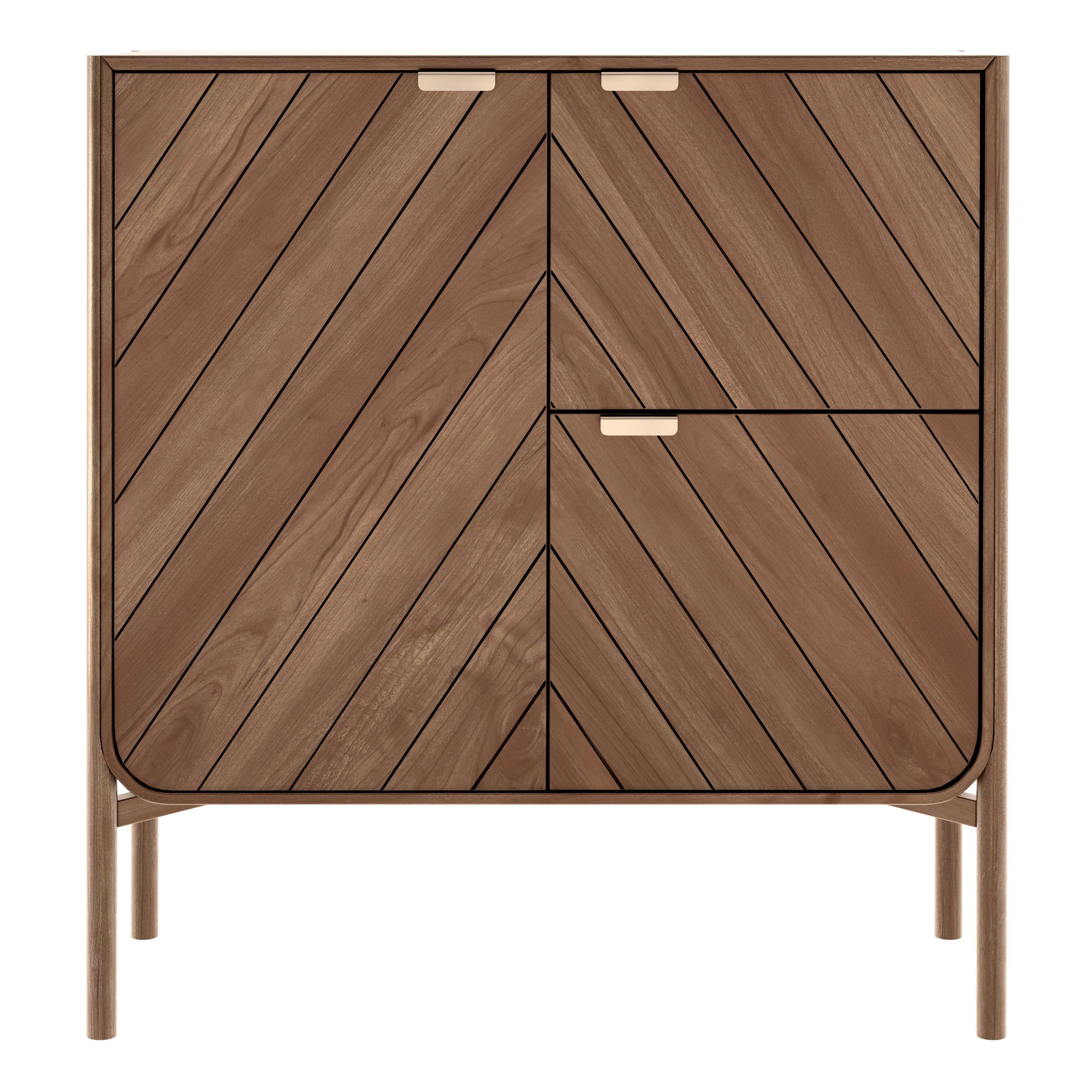 Portuguese Natural Walnut Marius Chiffonier by HARTO For Sale