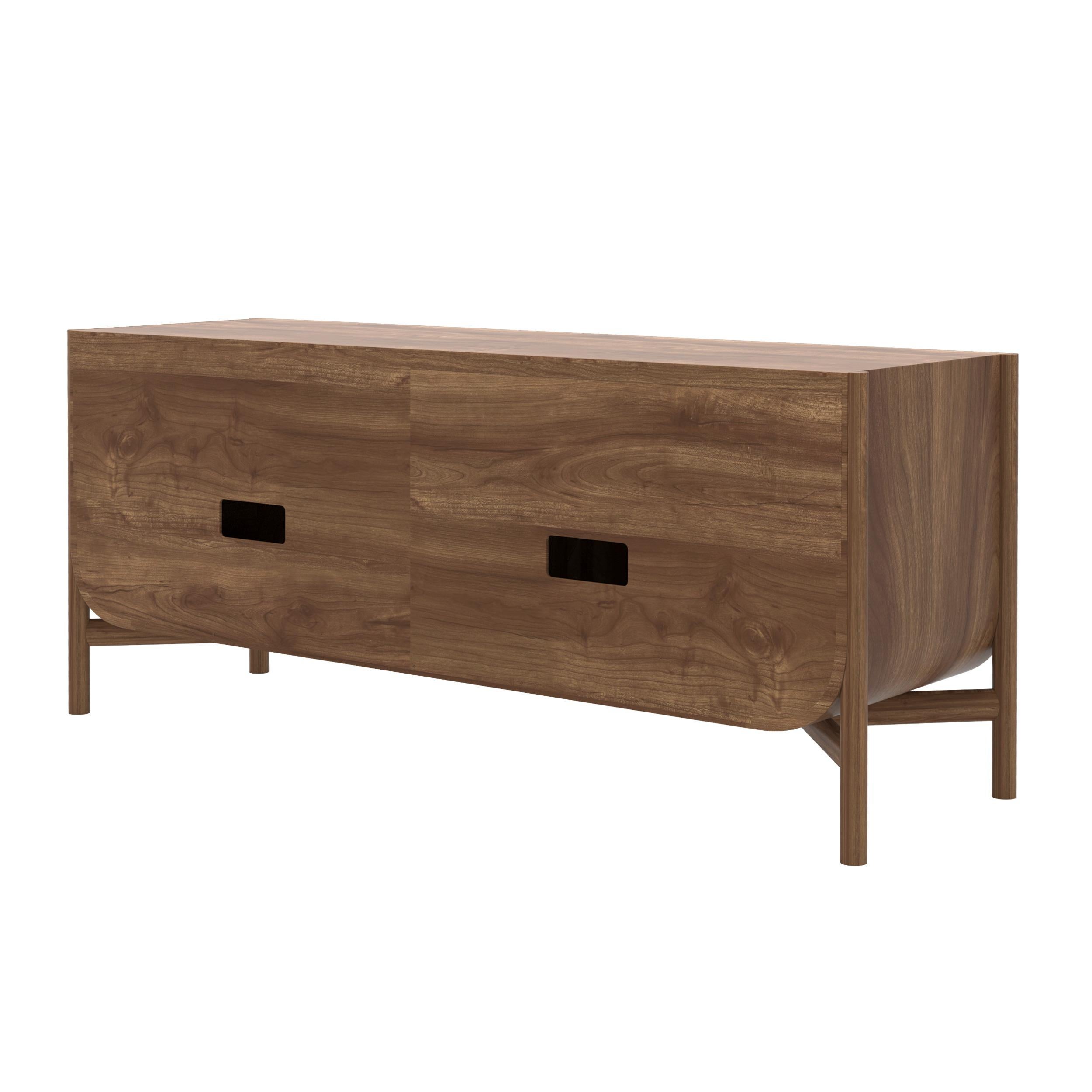 Portuguese Natural Walnut Marius Sideboard by HARTO For Sale