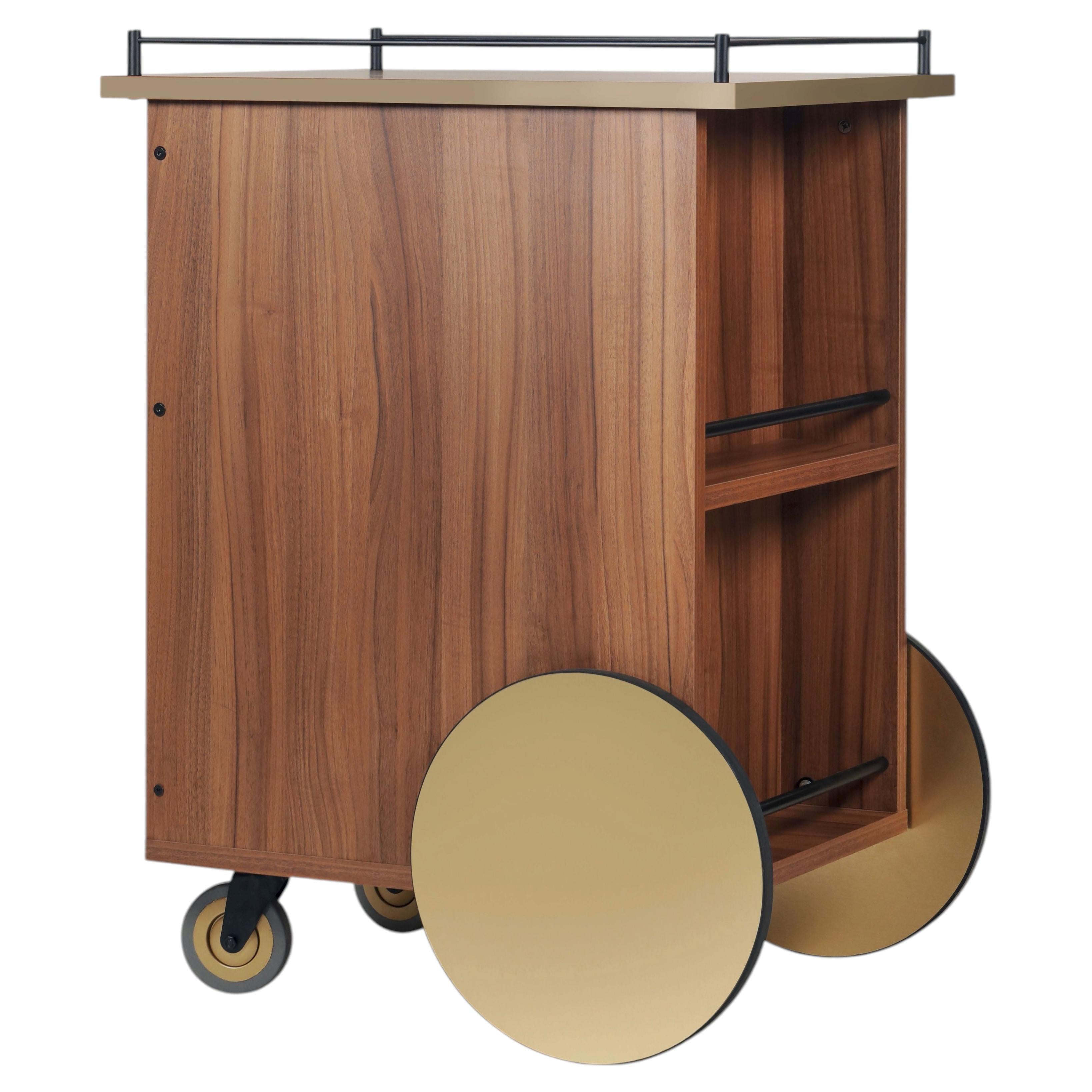 Natural Walnut SCP Cart by Studio Caramel For Sale