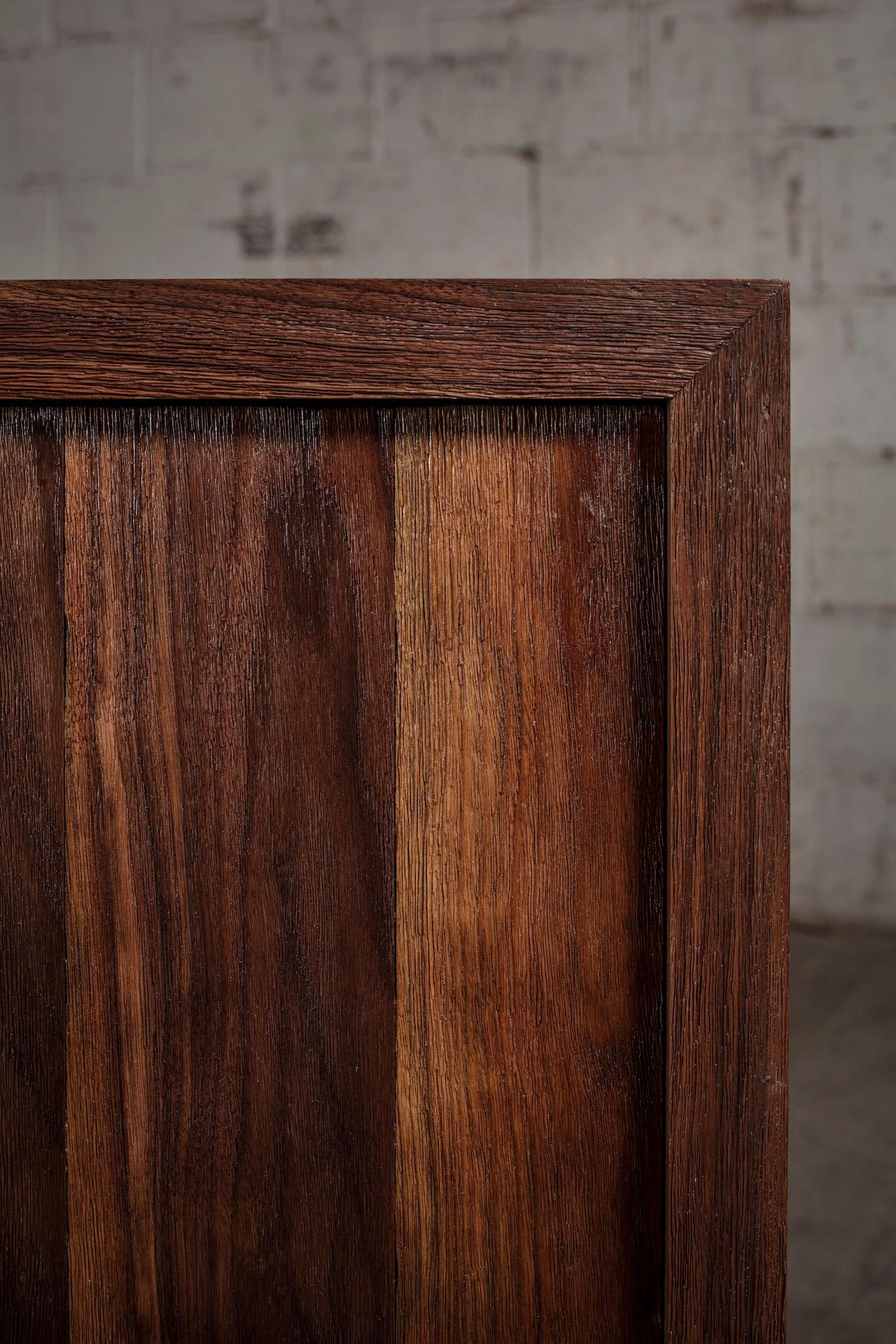 Mexican Natural Walnut Finish, Hand Crafted, Wood Graind and Textured Sideboard For Sale