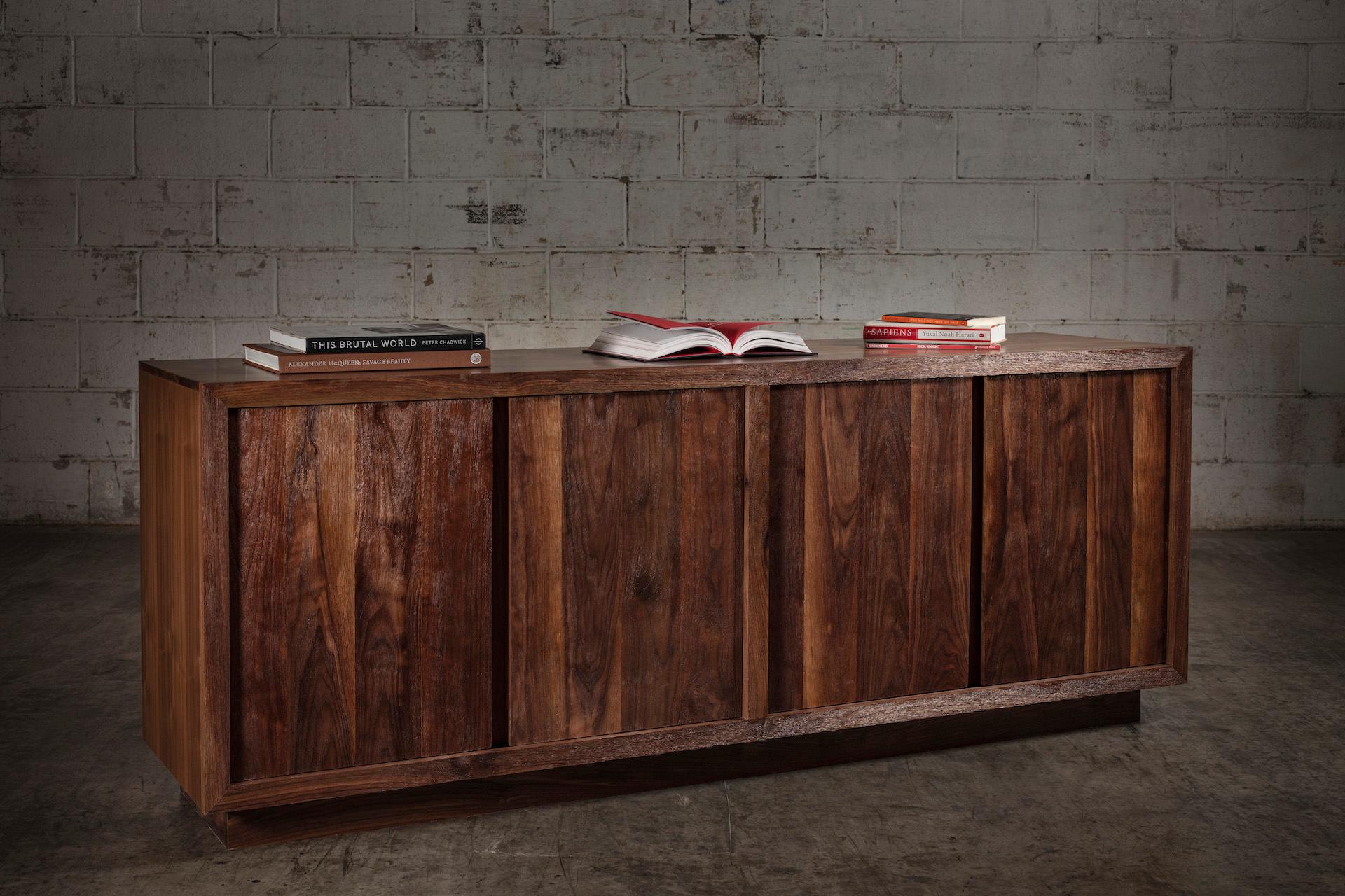 Black walnut solid wood handcrafted sideboard, each piece retains it´s natural character.