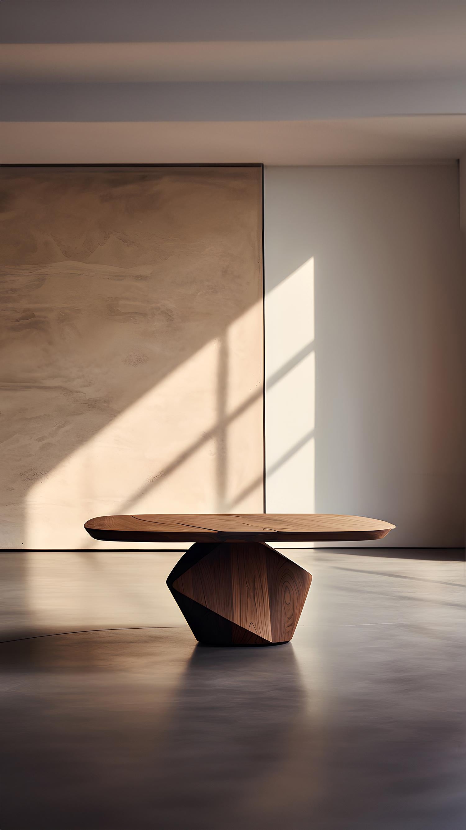Contemporary Natural Walnut Solace 30: Handcrafted with Round Table Top For Sale