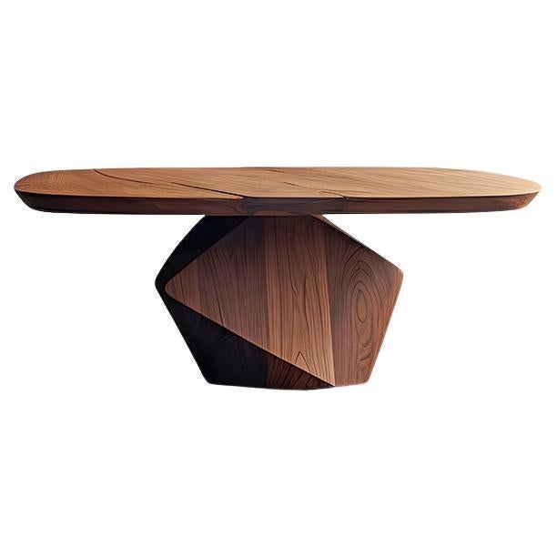 Natural Walnut Solace 30: Handcrafted with Round Table Top For Sale
