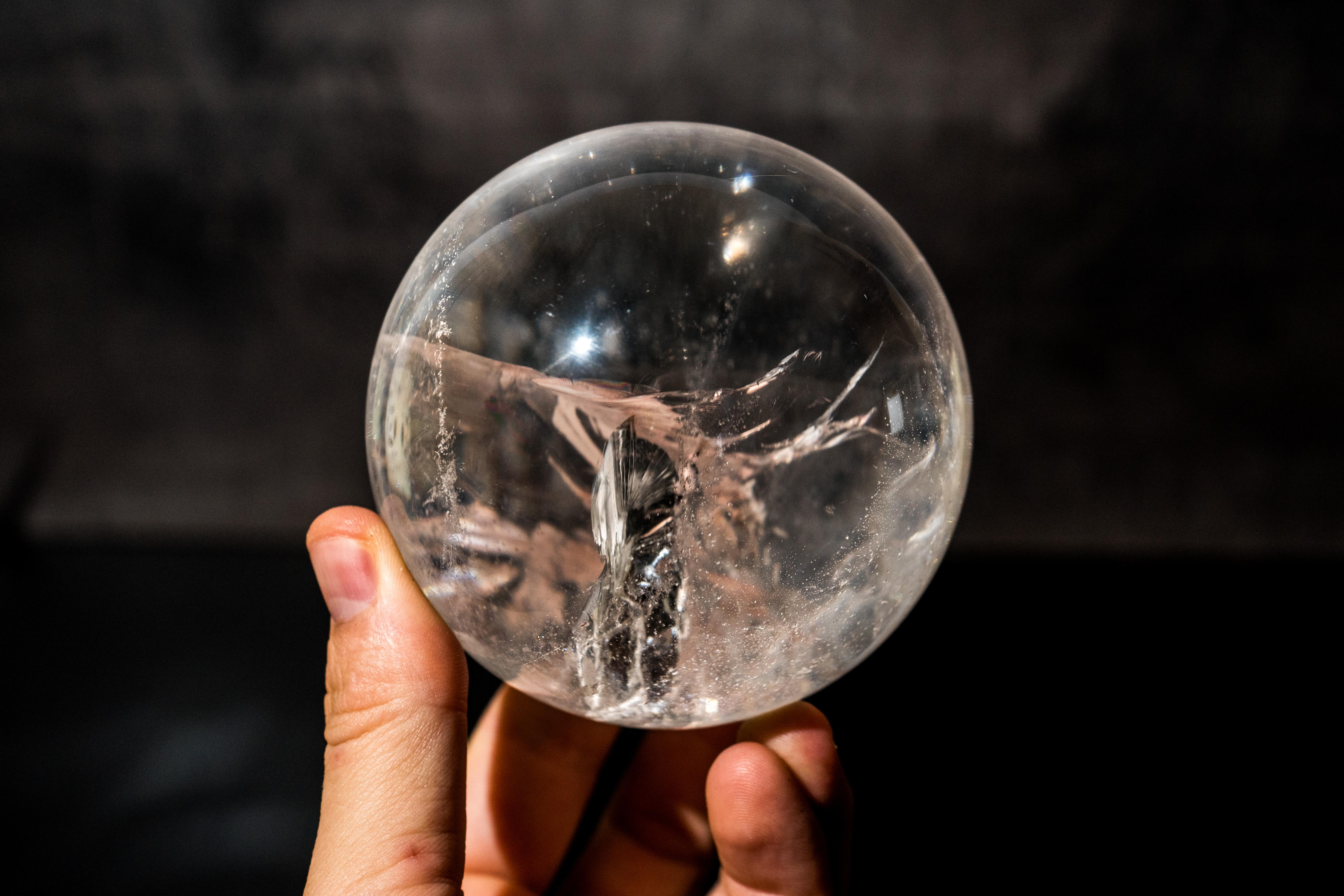 Sphère d'eau douce en quartz naturel en vente 4