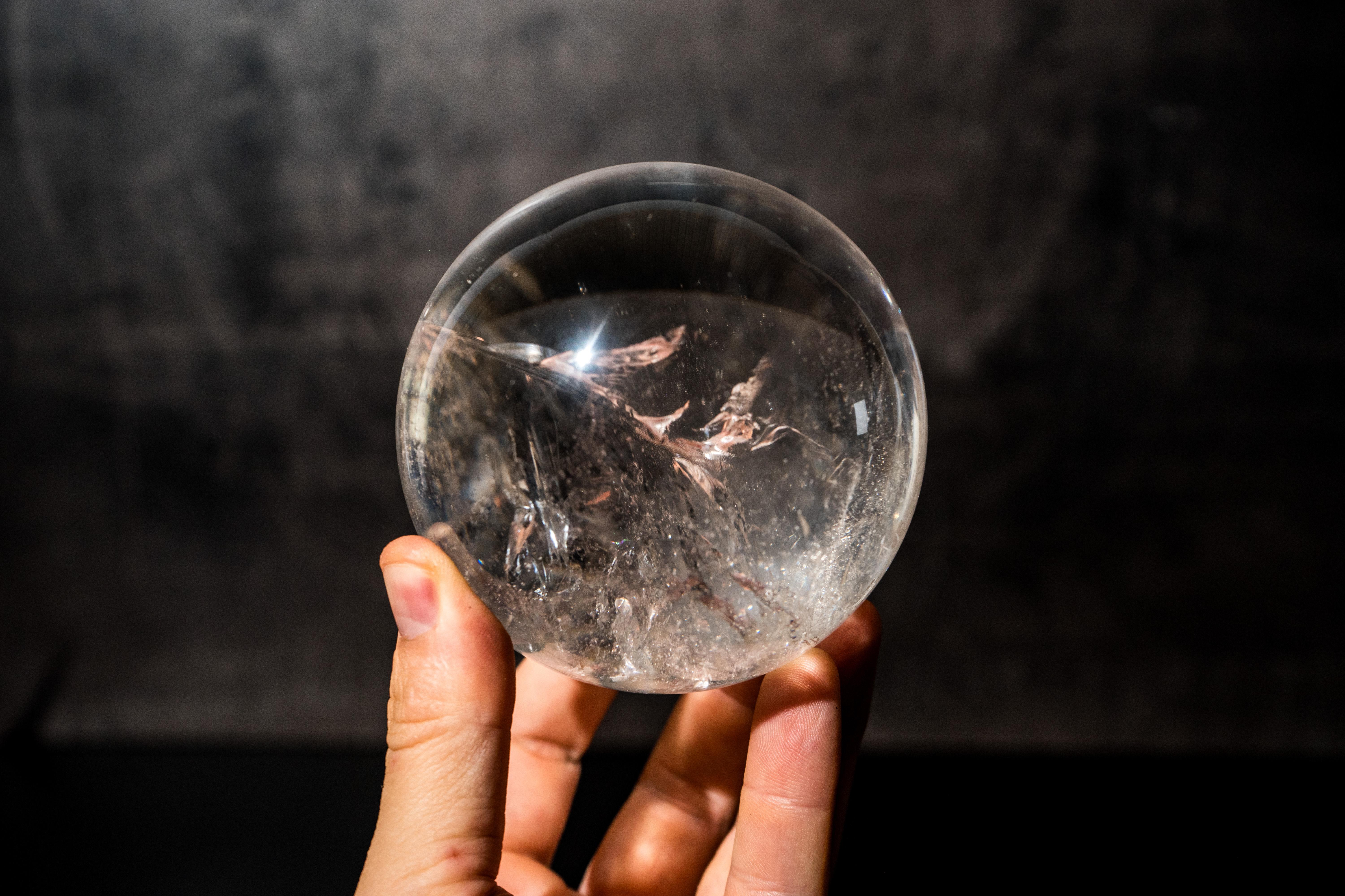Sphère d'eau douce en quartz naturel en vente 3