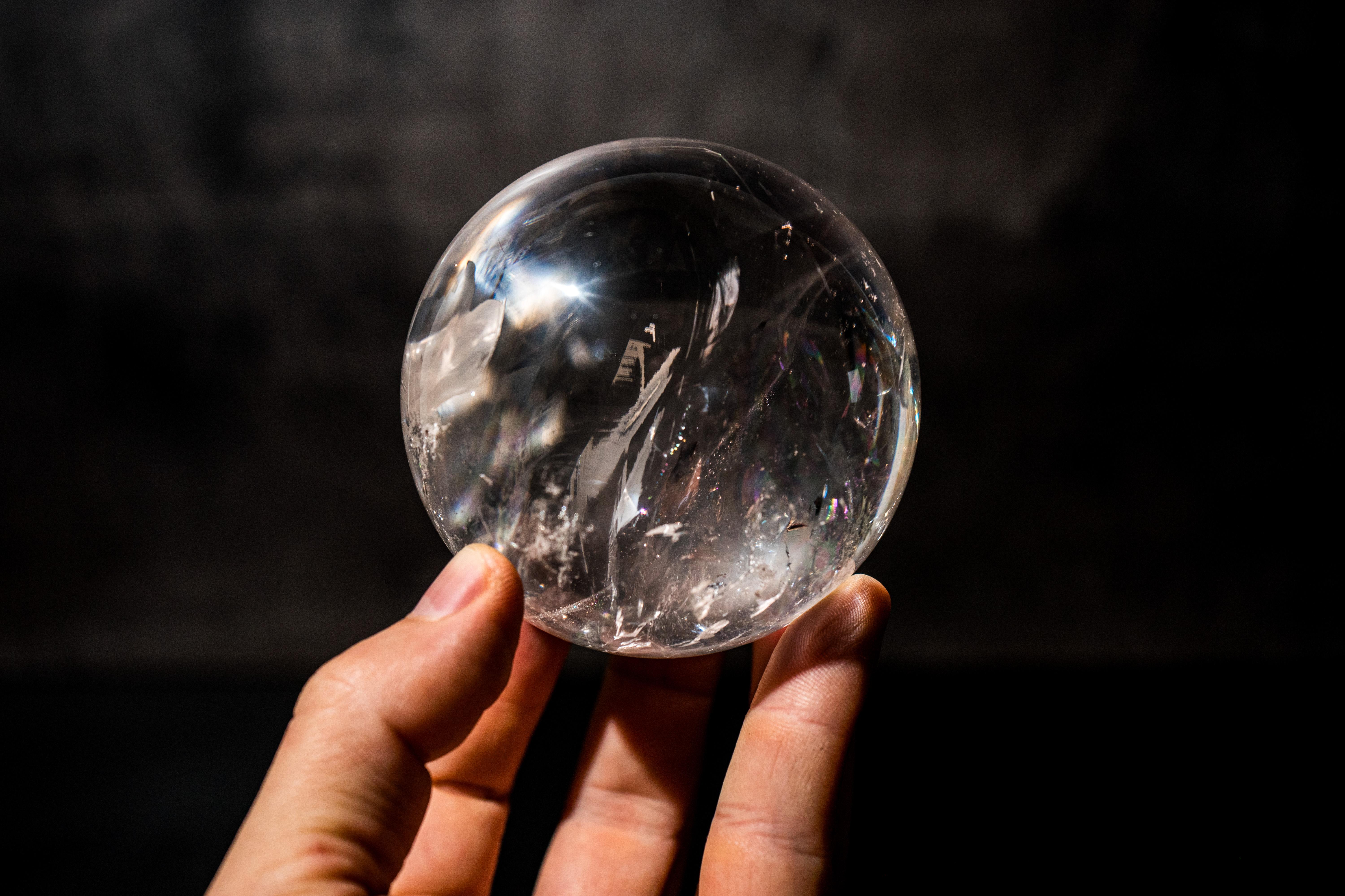 Sphère d'eau douce en quartz naturel en vente 3
