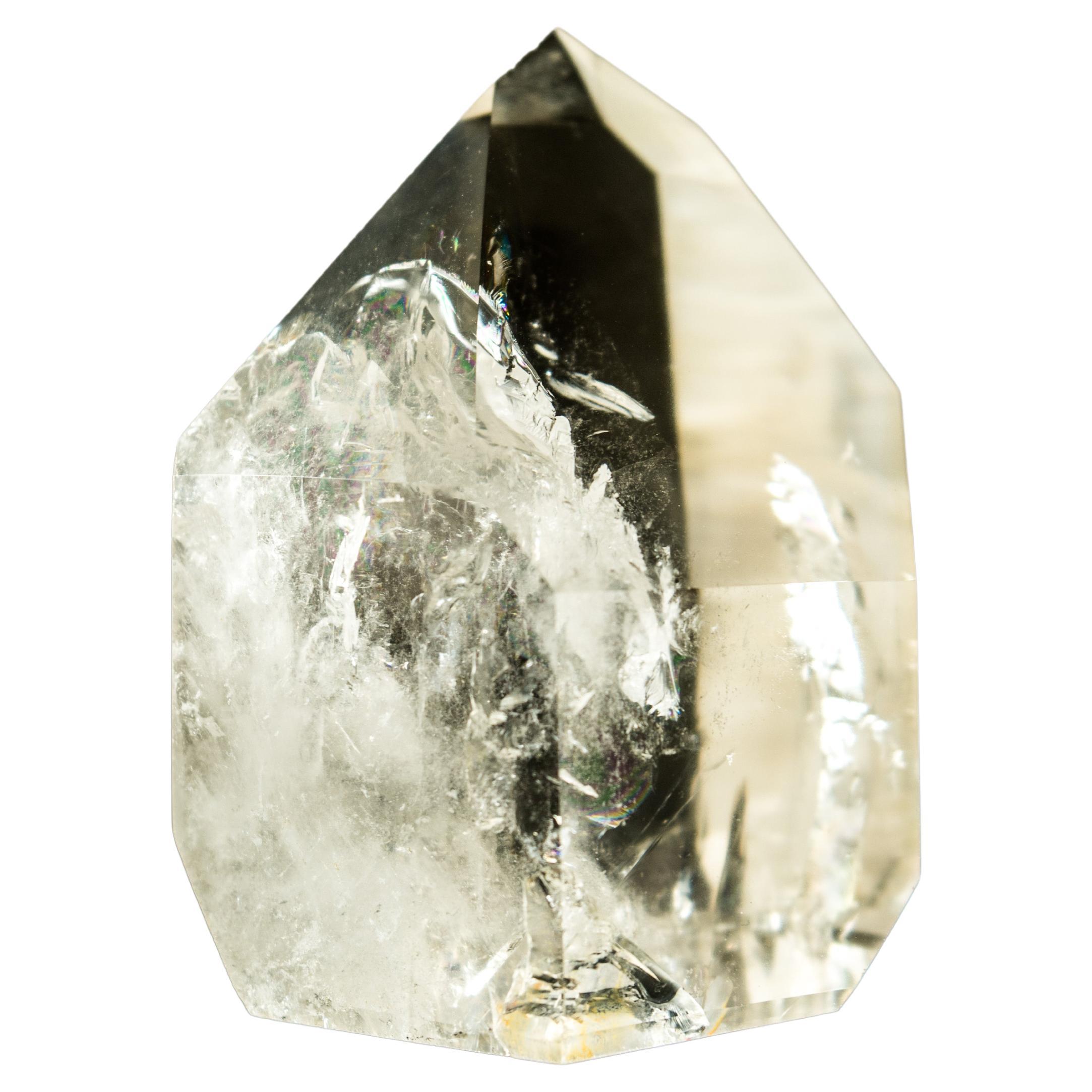 Natural Water-Clear Quartz Tower Point from Diamantina, Brazil 