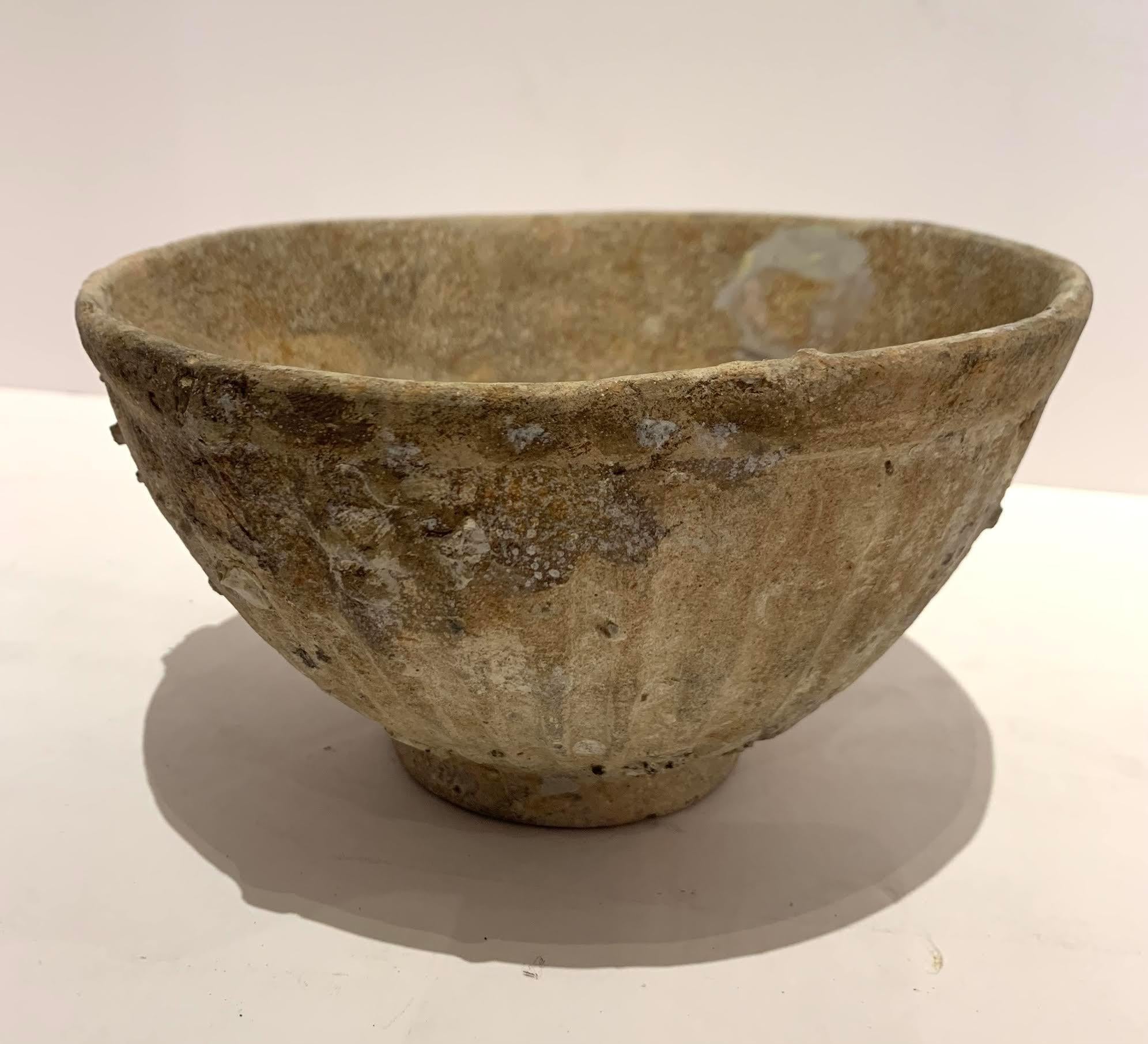 Natural Weathered Patina Ship Wrecked Ceramic Bowl, 16th Century, Thailand In Good Condition In New York, NY