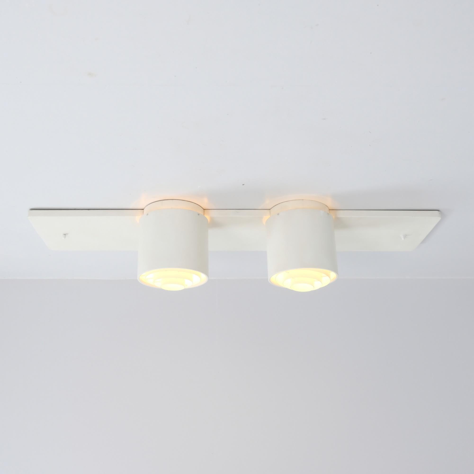 Mid-Century Modern Natural White Alvar Aalto Ceiling Lamp for Stora Enso Headquarters, Idman 1960s For Sale