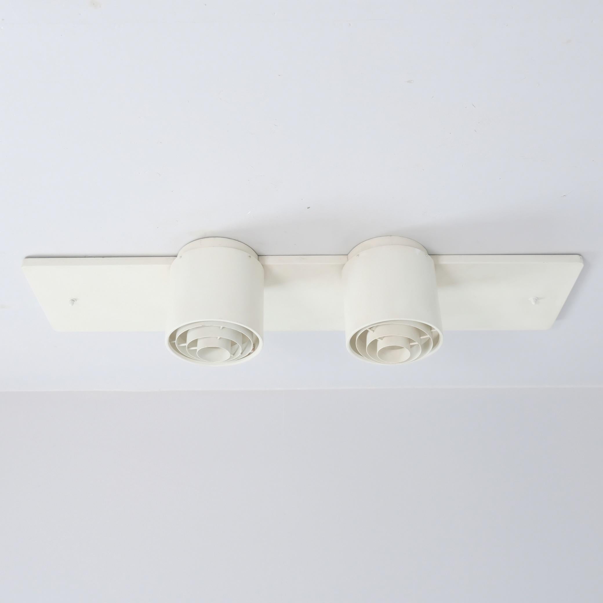 Finnish Natural White Alvar Aalto Ceiling Lamp for Stora Enso Headquarters, Idman 1960s For Sale