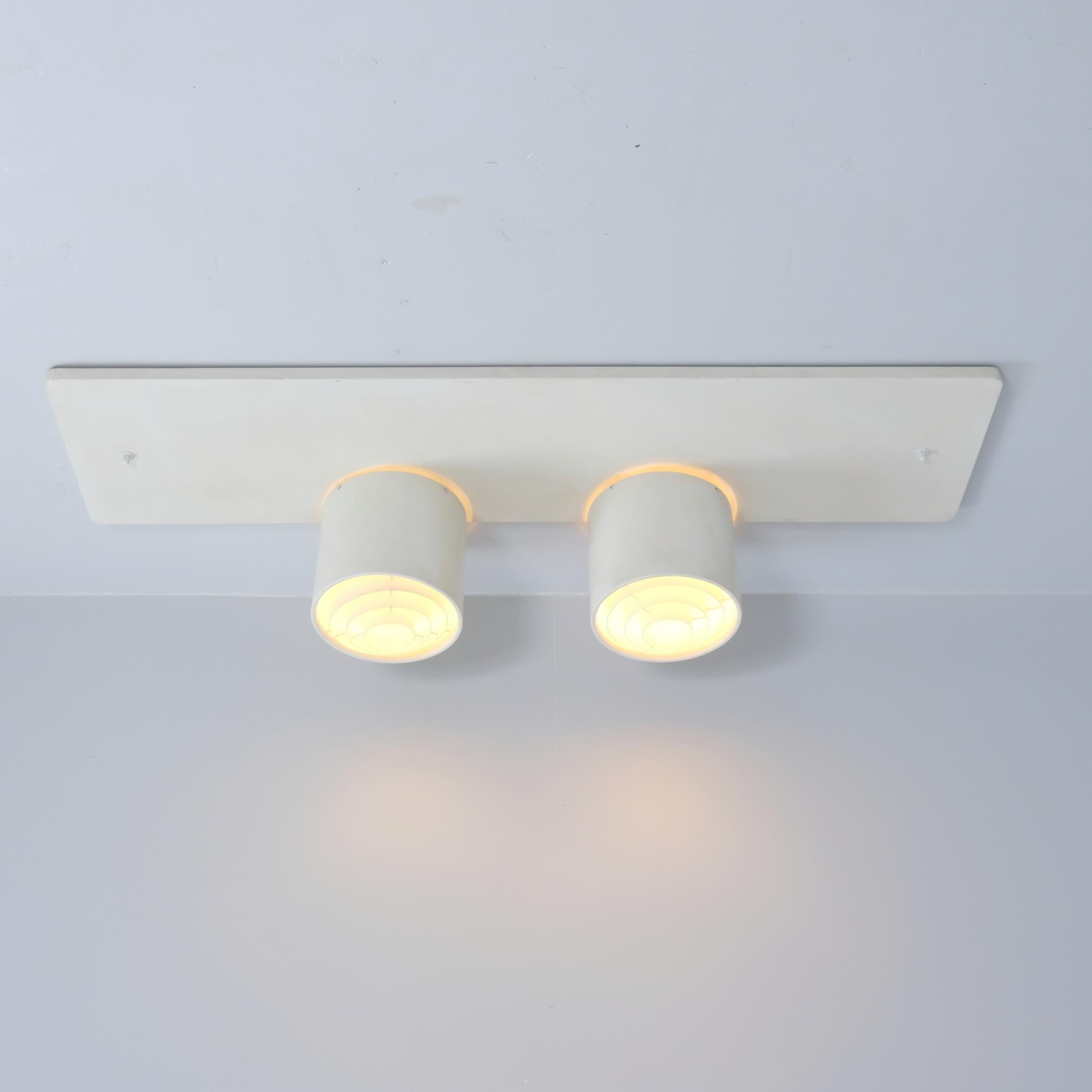 Natural White Alvar Aalto Ceiling Lamp for Stora Enso Headquarters, Idman 1960s In Good Condition For Sale In Helsinki, FI