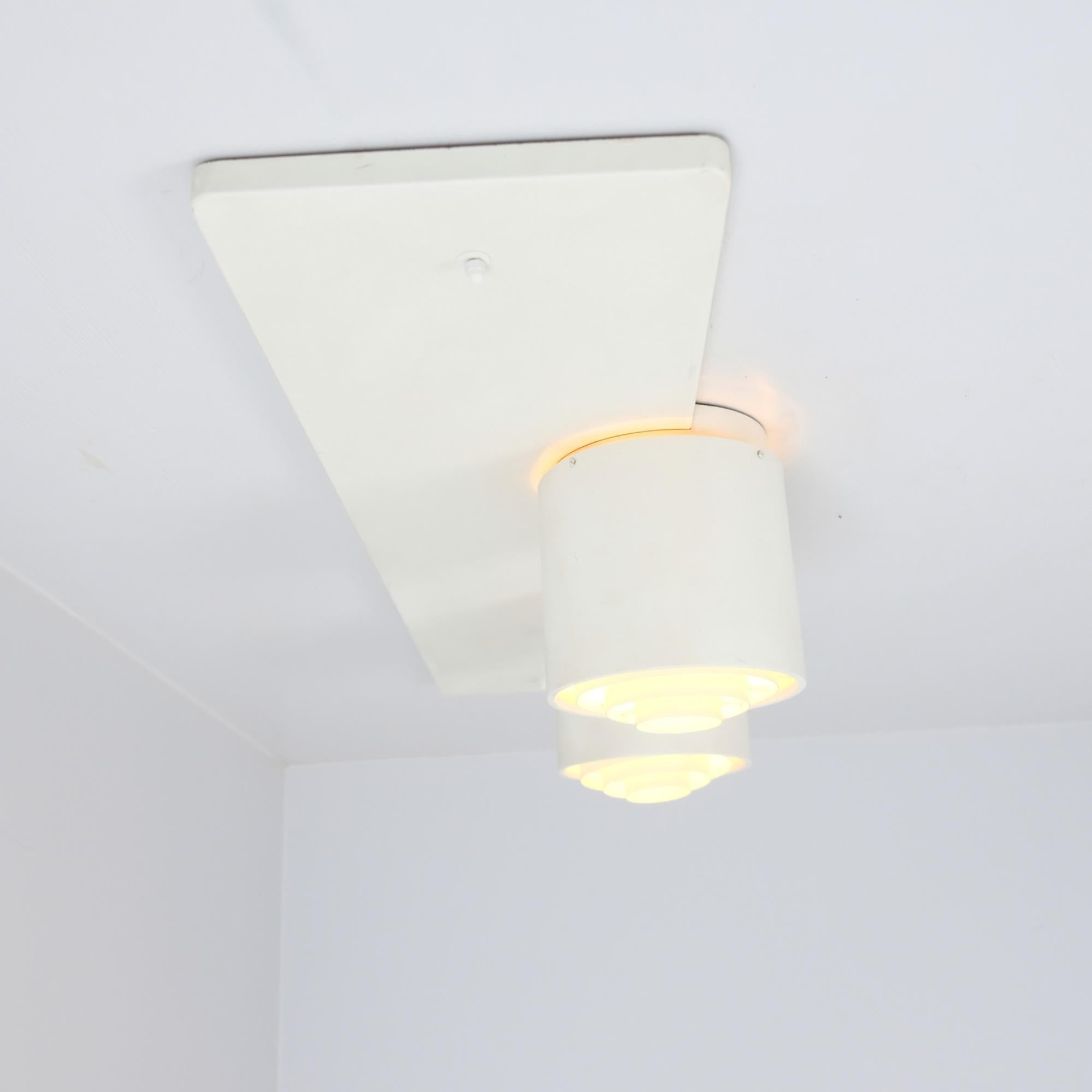 Mid-20th Century Natural White Alvar Aalto Ceiling Lamp for Stora Enso Headquarters, Idman 1960s For Sale