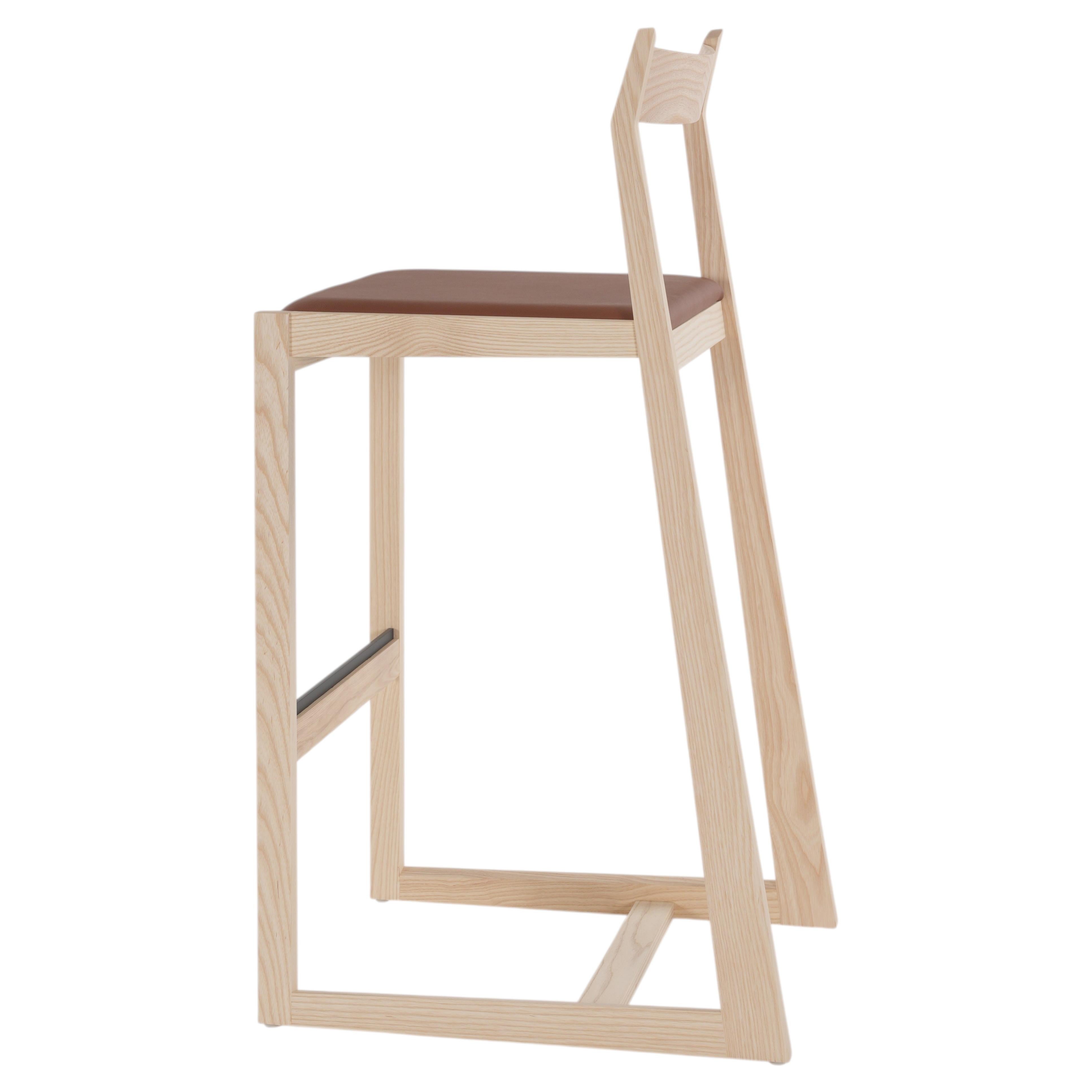 Natural White Ash Lineground no. 2 Counter Stool by A. Jacob Marks