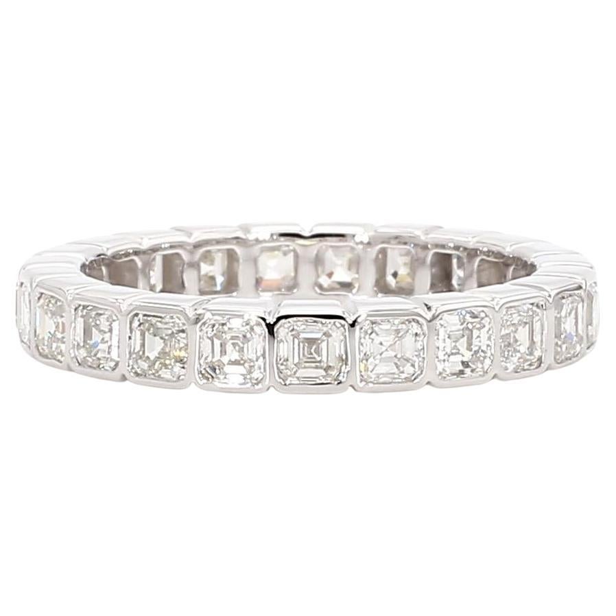 Natural White Asscher Diamond 2.49 Carat TW White Gold Eternity Band For Sale