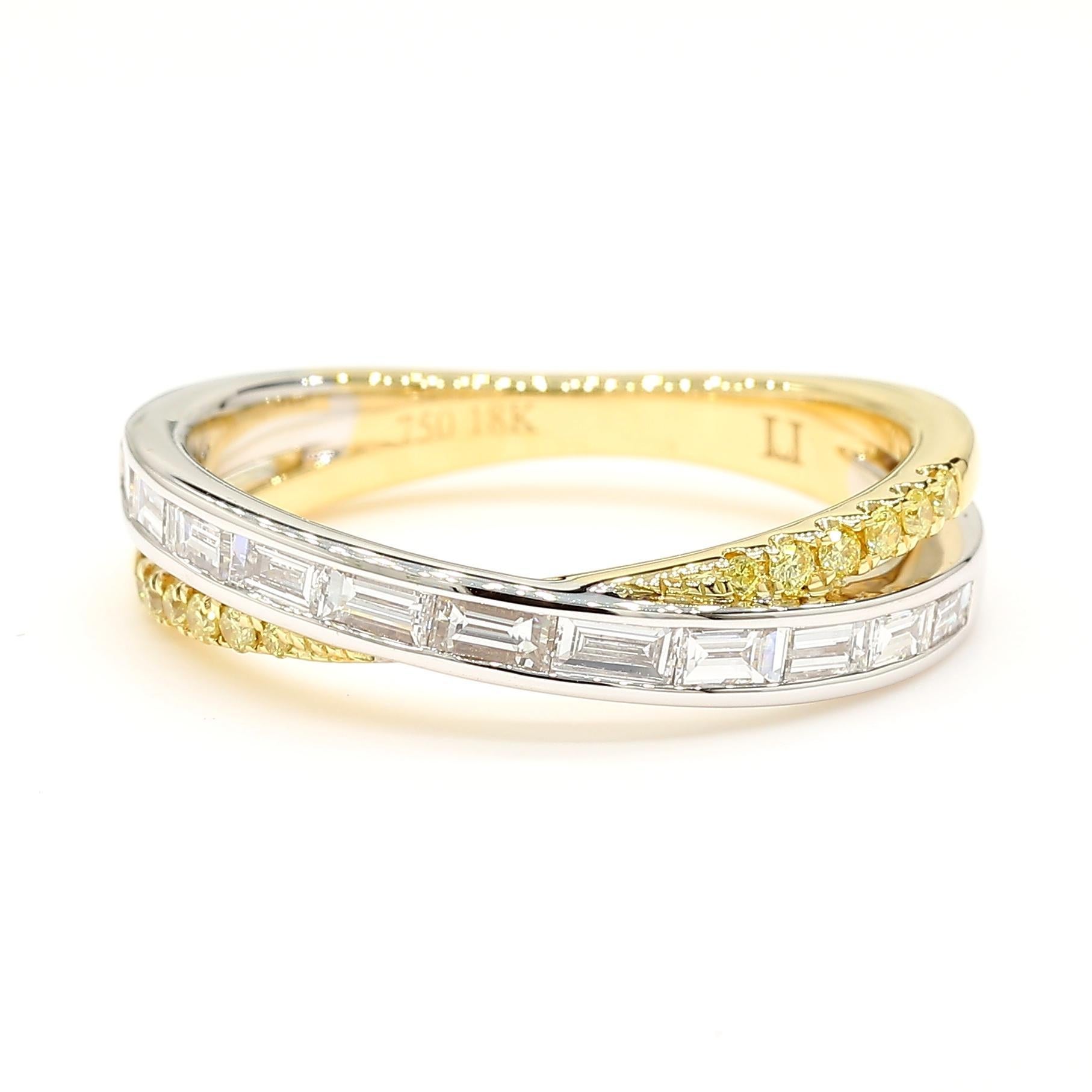 Diamante Blanco Natural Baggette .48 Quilates TW Anillo de Cóctel de Oro Corte baguette en venta