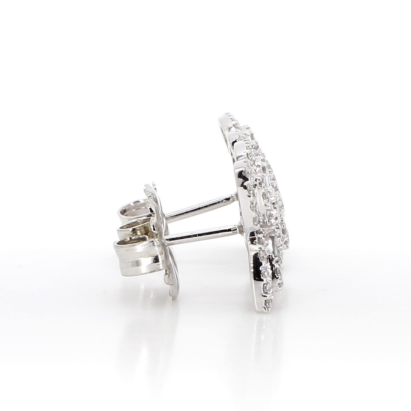 Contemporary Natural White Baguette Diamond 1.00 Carat TW Gold Stud Earrings