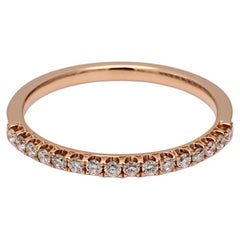 Natural White Round Diamonds .22 Carats TW Rose Gold Wedding Band