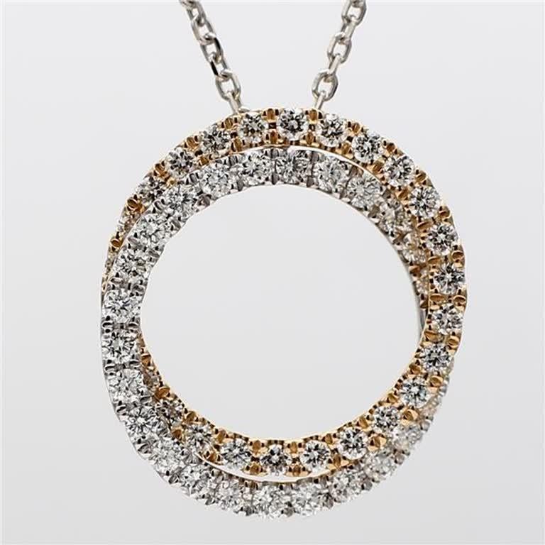 Contemporary Natural White Round Diamond 1.25 Carat TW White Gold Circle Pendant For Sale