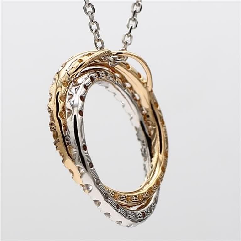 Women's Natural White Round Diamond 1.25 Carat TW White Gold Circle Pendant For Sale