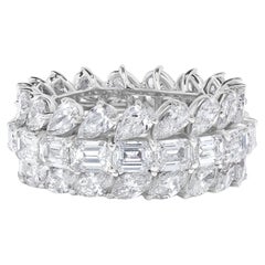 Eternity-Ring, natürlicher weißer Smaragd, Diamant 11,15 Karat TW Weißgold