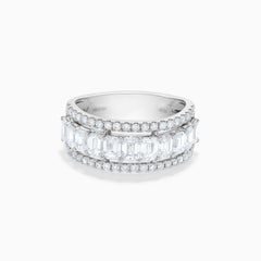Natural White Emerald Diamond 2.27 Carat TW White Gold Cocktail Ring