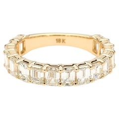 Natural White Emerald Diamond 3.23 Carat TW Gold Ring