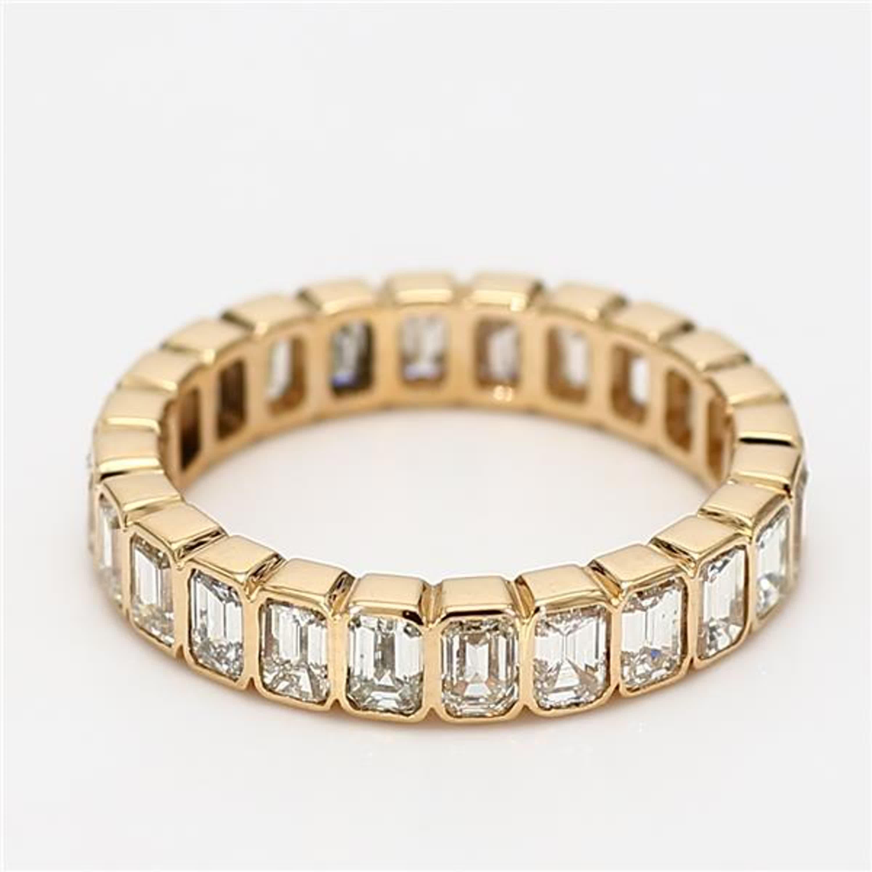 Eternity-Ring, natürlicher weißer Smaragd, Diamant, 3,25 Karat TW Gelbgold Damen im Angebot