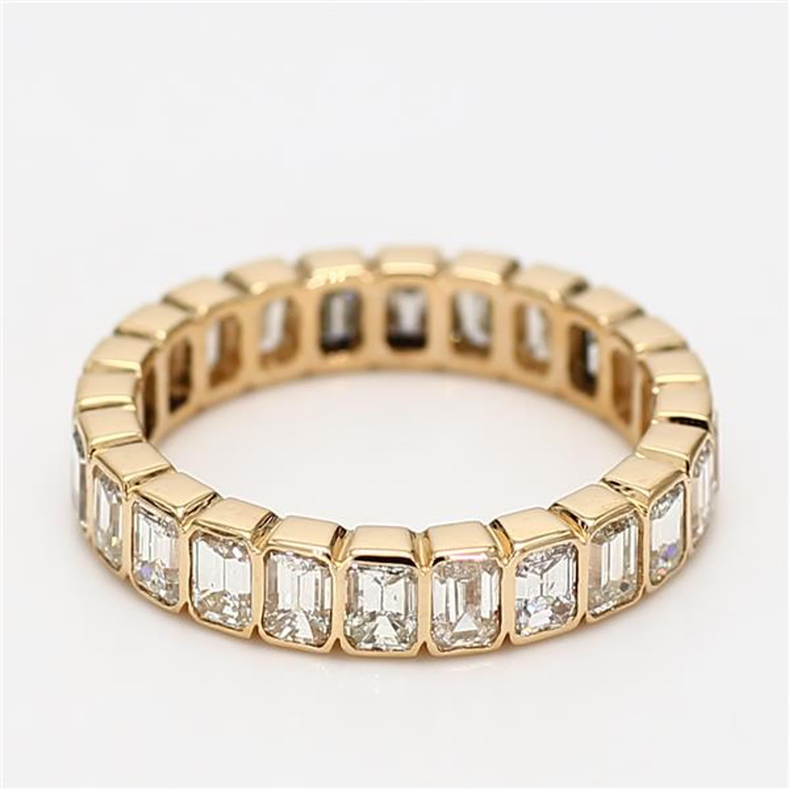 Eternity-Ring, natürlicher weißer Smaragd, Diamant, 3,25 Karat TW Gelbgold im Angebot 1