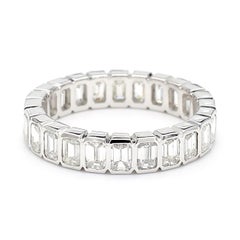 Natural White Emerald Diamond 3.31 Carat TW White Gold Cocktail Band