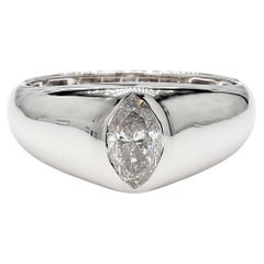 Diamante Marquesa Blanco Natural 0.62 Quilates TW Banda de Cóctel de Oro Blanco