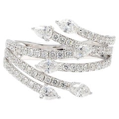 Natural White Marquise Diamond 1.06 Carat TW Gold Ring